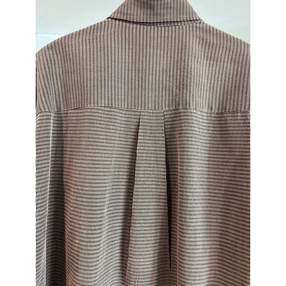Vintage Natural Issue Long Sleeve Shirt Brown Micro Check Made in Korea Large - Picture 10 of 15
